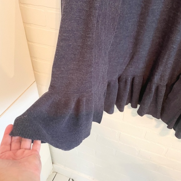 Kate Spade Broome Street Open front cardigan Peplum Heathered Blue XS Oversized - Picture 9 of 13